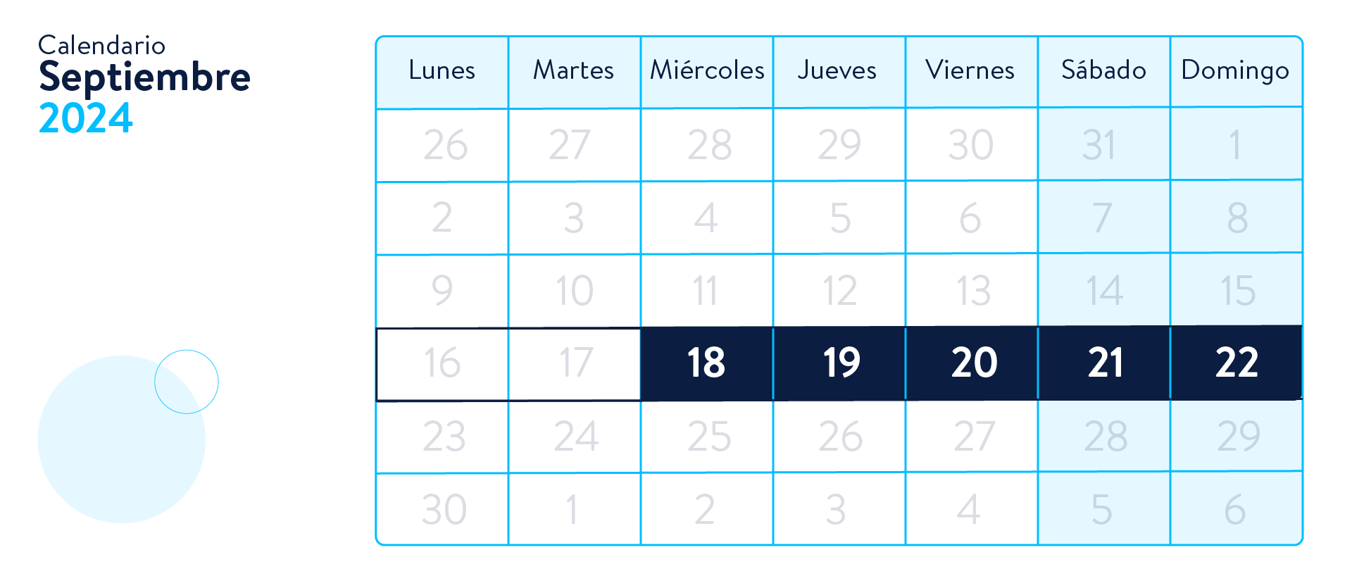 Fiestas Patrias: Calendario Septiembre 2024